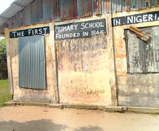 St Thomas primary school, Badagry, the first primary school in Nigeria established in 1845.