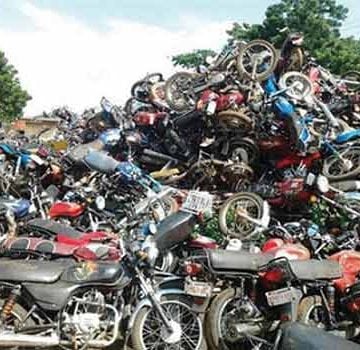 Impounded motorcycles Okada