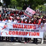 EFCC during a protest against corruption, staged in Lagos State