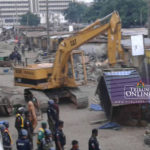 Scene of the event where Lagos State Task Force demolishes illegal shanties in Obalende on 29th July.