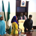 Malala, the Pakistani school girl who survived an attack by the Taliban, met with the Acting President at the State House in Abuja.