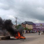 Bonfire made by the protesting students of UNIOSUN