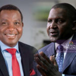 Plateau State Governor, Simon Bako Lalong (left) and Chairman of Dangote Group of Companies, Alhaji Aliko Dangote