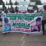 Pro-Buhari group stage solidarity rally on return of the President after 105 days out of office on medical vacation.