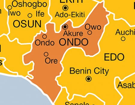 Grandson arrested over murder of grandmother in Ondo, Community disowns 22-year-old girl, How I escaped from kidnappers’ den, Kidnapped children found in Ondo church's underground cell, Police arrest four suspected robbers in Ondo, Hoodlums attack Ondo House of Assembly aspirant campaign trail, Four children electrocuted in Ondo, Married woman butchered, Farmer found dead, Police arrest fake military officers in Ondo, Man beaten to death in Ondo by security personnel, Brothers remanded for allegedly killing teenager, FRSC official, one other crushed to death in Ondo, Folliage set to partner Ondo youths protest over incessant killings, attacks, Police arrest man for sleeping with 12-year-old daughter in Ondo, Leadership tussle tears Ondo market apart as traders accuse traditional ruler of imposition, 2Baba, Osupa, Lanre Teriba, Funmi Aragbaye, others to storm Ondo for crossover festival, Catholic priest kidnapped in Ondo, Woman killed in Deeper Life Church was murdered by ritual killers , Prophet allegedly rapes pregnant woman during revival in Ondo, Woman stabbed to death in her sleep in Ondo, Man nabbed raping teenager in mother's room, Police arrest man for allegedly killing father over chicken head in Ondo, Five injured as lover storms party with gun over girlfriend's presence, Two Okada passengers crushed to death in Ondo, Truck crushes ten-year-old boy to death in Ondo, Landlord’s son kills tenant, No leadership crisis, Our driver's action made, death of policeman in Ondo community, security guards in Ondo, Chieftaincy tussle in ondo, Gunmen attack fuel station