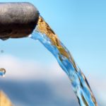 Water flowing from pipe
