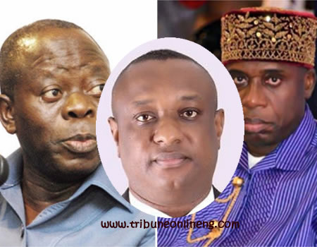 Oshiomhole, Keyamo and Amaechi, apc crisis