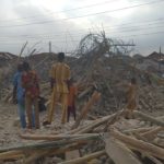 collapsed building