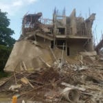 Lagos, collapsed building, marks, demolition