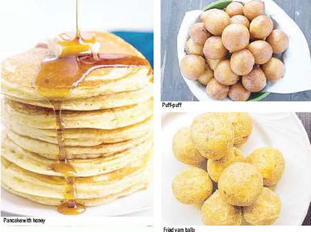 pancake, lukewarm water, coconut, onions and pepper, milk