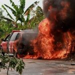 Ambulance, Mystery fire, priest, corpse