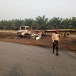 Road accident in Kwara, Scene of the accident, fire, Delta