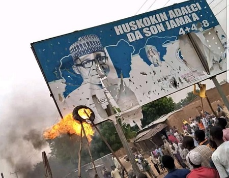 Kidnapping, Protesters, Buhari billboard, Katsina