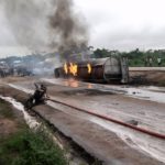 Tanker on fire