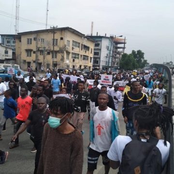 PHOTO NEWS: #ENDSARS protesters dare Wike in Port Harcourt