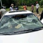 #EndSARS protesters, car rammed into #EndSARS