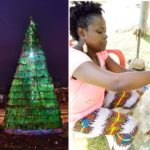 Christmas tree from waste plastic bottles