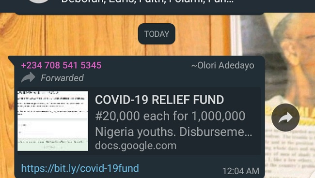 N20000 COVID-19 funds 