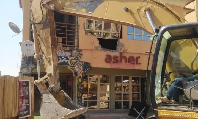 Asher lounge, Kaduna demolition