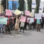 Youths protest over encroachment , Protesters storm APC secretariat