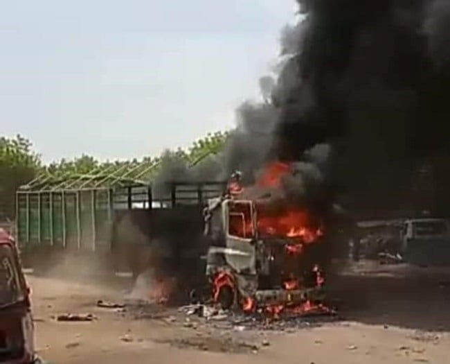 Fire guts trailer