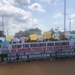 women protest against violence