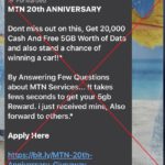 MTN not celebrating anniversary with cash