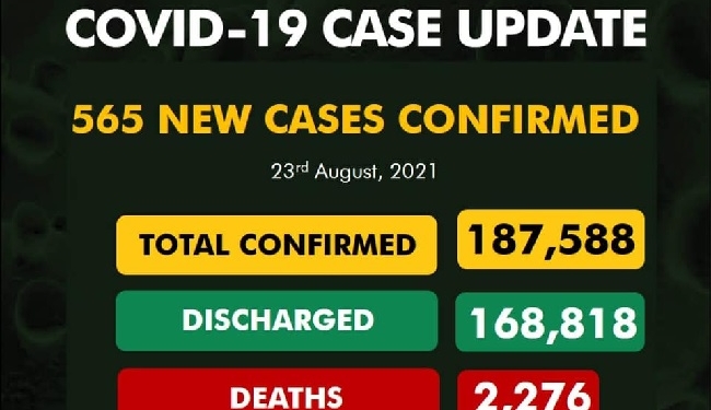 Nigeria records 565 cases