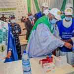 Gombe state Governor, Muhammadu Inuwa Yahaya flagging off campaign against malaria