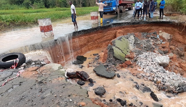 Benin-Akure highway caves in