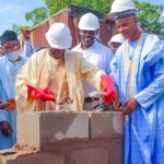 Gombe state Governor, Muhammadu Inuwa Yahaya laying the foundation of Tsangaya mega school in Gombe