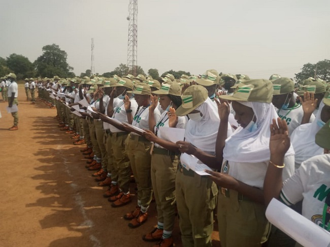 long queue of job seekers