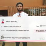 UNIBEN best graduating student receives N250,000 award