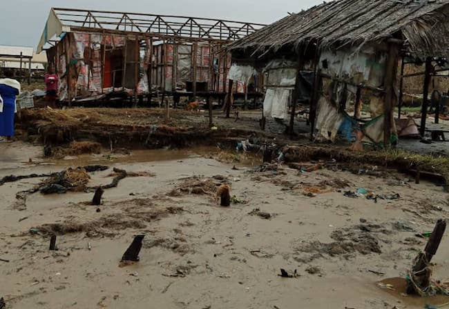 Ocean incursion washes off