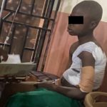 razor blade injury on 12-year-old boy