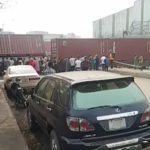 train crushes container-laden truck at Lagos port