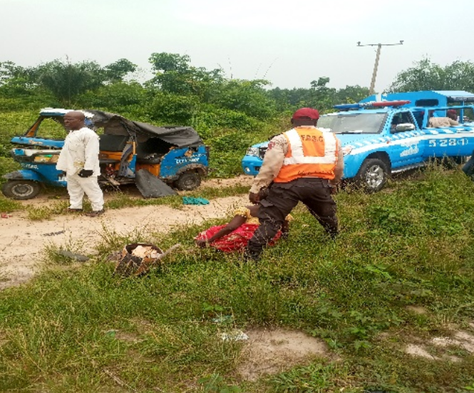 Four escape death in tricycle crash in Delta