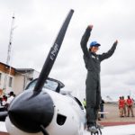 Teenage pilot lands,