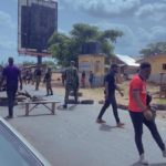 Armed soldiers harass ,