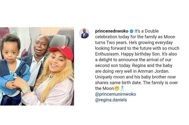 Regina Daniels welcomes second son