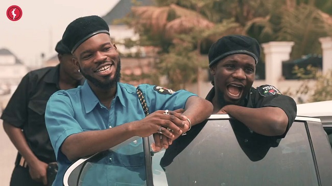 use of police uniforms by skitmakers