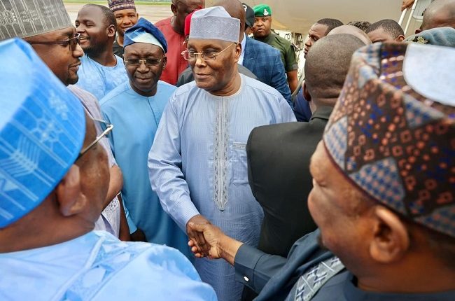 Atiku lands in Kano, to receive Shekarau, other defectors into PDP