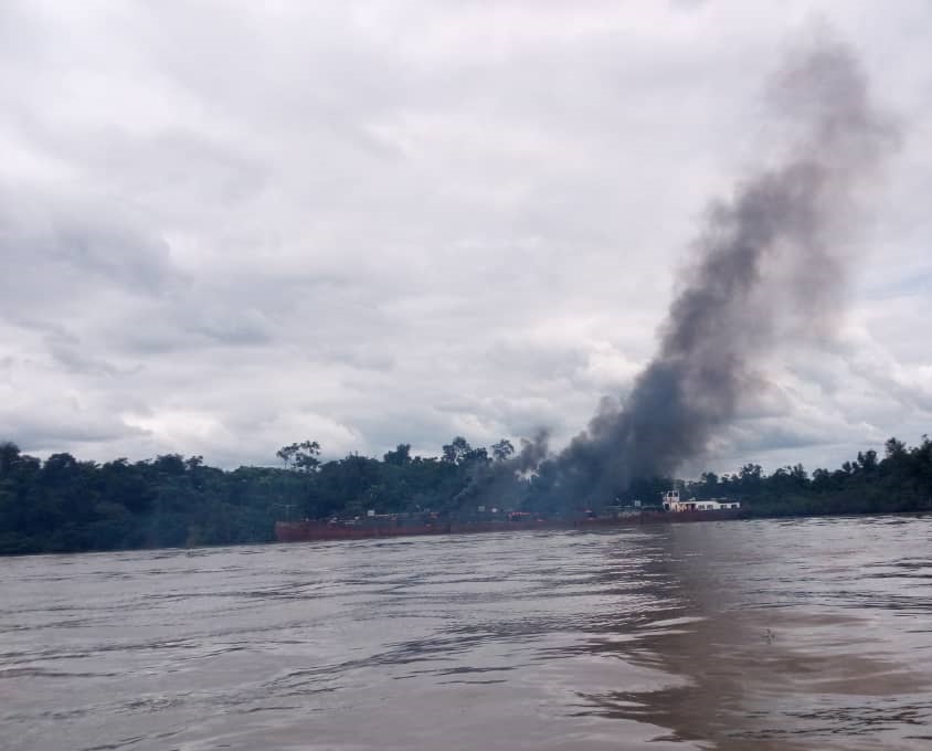 Confiscated ship conveying stolen crude oil to Ghana destroyed in Delta