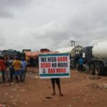 Truck drivers protest,