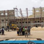 NSF: Fire incident reported at Asaba Stadium, Three journalists attacked as building collapses inside Stephen Keshi Stadium