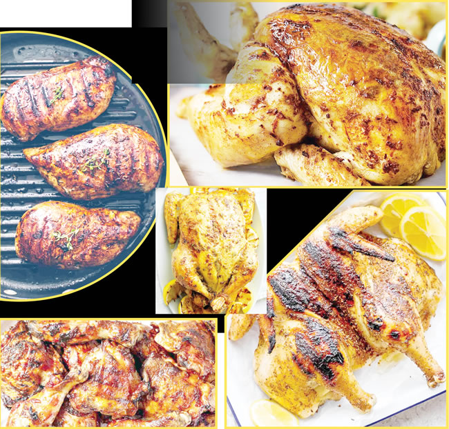 food Juicy grilled whole chicken