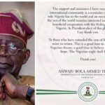 Tinubu appreciates Nigeria