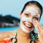 applying sunscreen, sunscreen