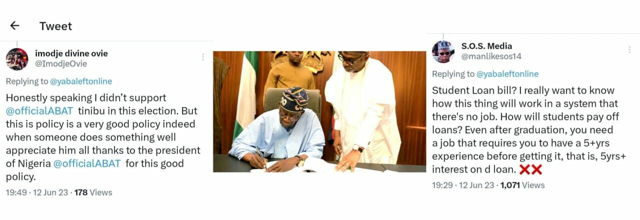 Student bill loan, Tinubu