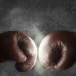 Two hands with boxing gloves
